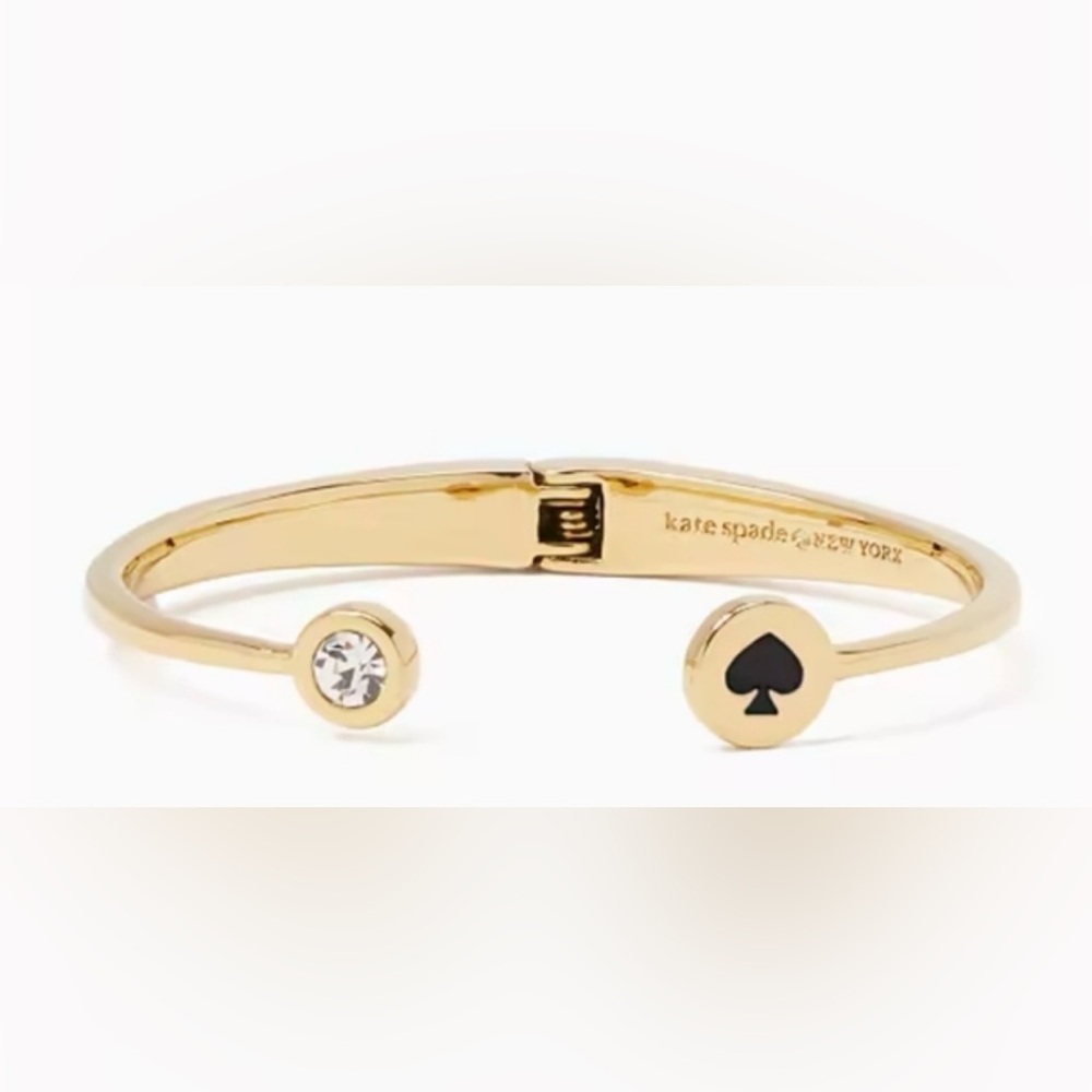 Kate Spade Spot the Spade Hinged Bangle Bracelet Gold Tone